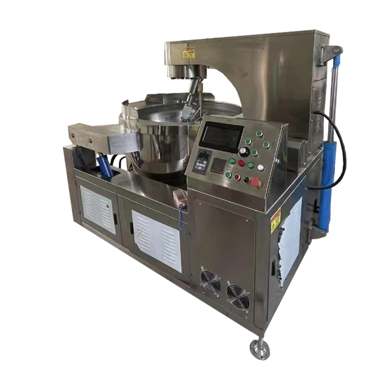 Industrial planetary cooking mixer machine for high-capacity food preparation and stirring.