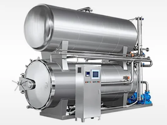 double layer retort sterilizer system for food factory production